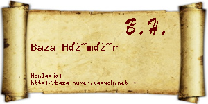 Baza Hümér névjegykártya